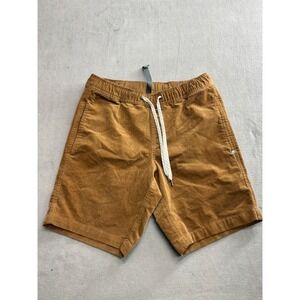 Vuori Corduroy Elastic Waist Drawstring Shorts Mens Size Small Camel Brown